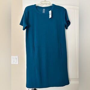 NWT Loft Lou & Grey Seamed Scubasoft Pocket Dress in Teal Size S